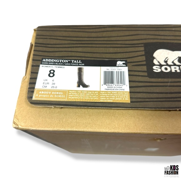 Sorel “Addington” Tall Dark Grey/Black Waterproof Boots 8 - Picture 14 of 15